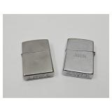 2 Zippo Lighters One Is JOHN