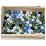 Wood Cigar Box with Marbles