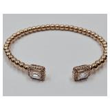 Rose Gold Tone Over Sterling CZ Bracelet JTV