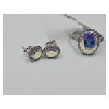 Aurora Borealis Ring / Earring Set JTV Jewelry