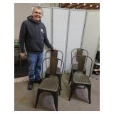 Set of 4 Metal Stacking Chairs