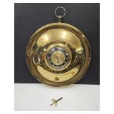 Eight Day Jeweled  Brass Clock with Key 16"