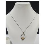 925 Silver Necklace Blessing Flower with Box 18"