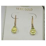 14k Gold Wire Dangle Earrings
