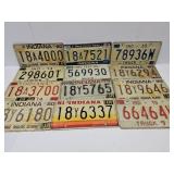 12 Vintage Indiana License Plates