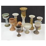 Stoneware / Pottery lot Candleholders