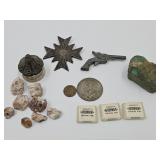 Indian Head Penny, Ike, Medal, Bottle +