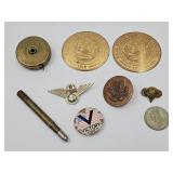 TWA Wings, Military Button, Ball State, Tape ++