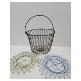 Primitive Egg Basket & Veggie Basket