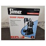 NIB Sealed Simer Sump Pump 1/3 HP