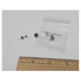 Sterling Silver Pearlesque Illusion Pierced Earris