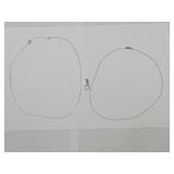 Sterling Silver Diam Cut "T" Necklace & tangled