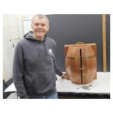 VTG Wood Mini Whiskey Barrel Bar 19"H