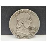 1959 D Silver Franklin Half Dollar Coin