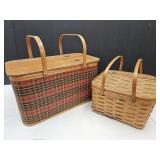 2 Vintage Picnic Bskets Redmon Peru Indiana +