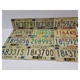 12 Vintage Indiana License Plates