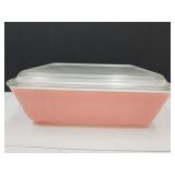Pink Pyrex Refrigerator Dish   #0503 1 1/2 w Lid