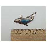 Sterling "Shark Pin" Turquoise