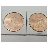 .999 Copper Zombie Rounds One Ounce 2 RDS