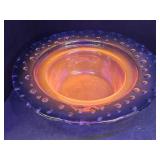 Uranium Art Glass Pink Blue Orange 9" Wide