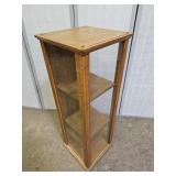 Oak Display Cabinet w Wood  Shelves 12.5" x 35"h