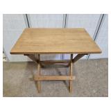 Wood Side Table Folds Up for Storage 24 x15 x24