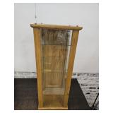 Oak Display Cabinet w Glass Shelves 12" x 31.5"h