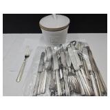 Stoneware DIsh & Silverware Utencils