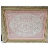 Vintage Frame with Doily 18.5 x 15"