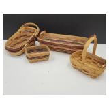 4 Longaberger Baskets 4.5 to 12" Wide