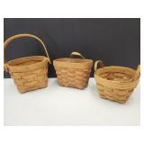 3   Longaberger Baskets 4.5 to 5.5 " W
