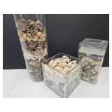 Home Decor Glass Jars w/Seashells SEE SIZES