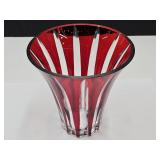 VTG MCM Bohemian Cut to Clear Ruby Red 6.5"H