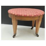 Antique Stool W Wheels Charlotte Furn. Co.M Fields