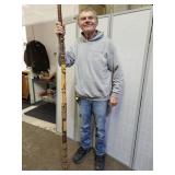 Wood Carved  Large Walking or Fighting Stick 68" h