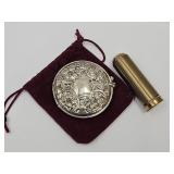 Perfume Bottle with Metal Case & Compact