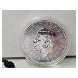 1 Oz .999 Silver Britannia/ King Charles Coin