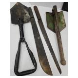 2 Field Shovels & Machetes