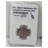 New 2026 P UNC Quarter 250th Year Coin