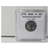 New 2026 D Liberty Dime 250th Year Coin