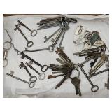 Lot of Primitive Sleton Keys , Borg Warner Tag +