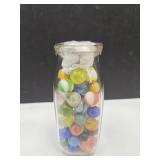 Approx 55 Vintage Marbles in Jar