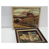 Vintage Lithograph Framed Art  15 x12" Homestead+