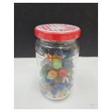 Approx. 70 Vintage Marbles in Jar