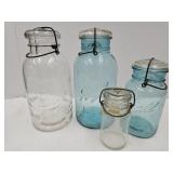 Half Gal DREY & BALL Jars wWire Bales, Ball QT +