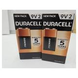New Duracell Batteries 9V Total of 4 Batteries
