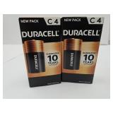 New Duracell Batteries C4 Total of 8 Batteries