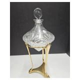 VTG 15"h Brass Base with  Astral Crystal Decanter
