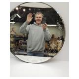 Antique 24" Round Framless Mirror