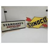 Metal Gas Signs Sunoco & Standard